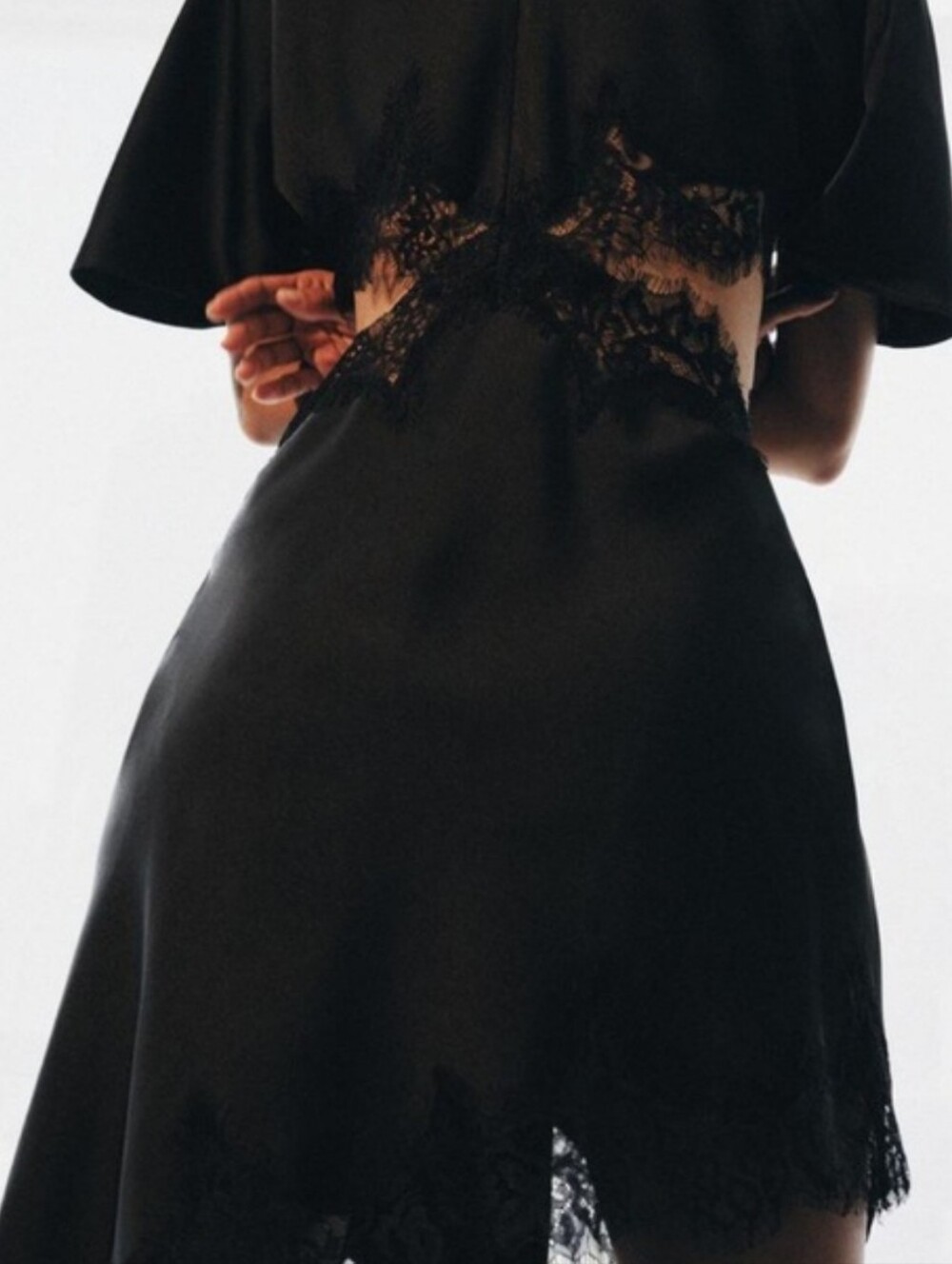 ZARA SATIN EFFECT LACE DRESS - Picture 8 of 13